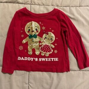 The Children's Place Red Long Sleeve Tee with Gingerbread Design